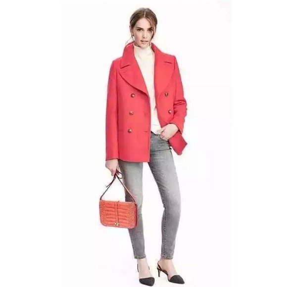 MICHAEL KORS - Military style Red Pea Coat - Picture 1 of 8